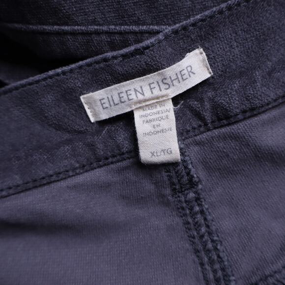 EILEEN FISHER Velvet Straight Leg Pants Gray 5-Pocket Casual Women's XL/18 - Picture 9 of 10